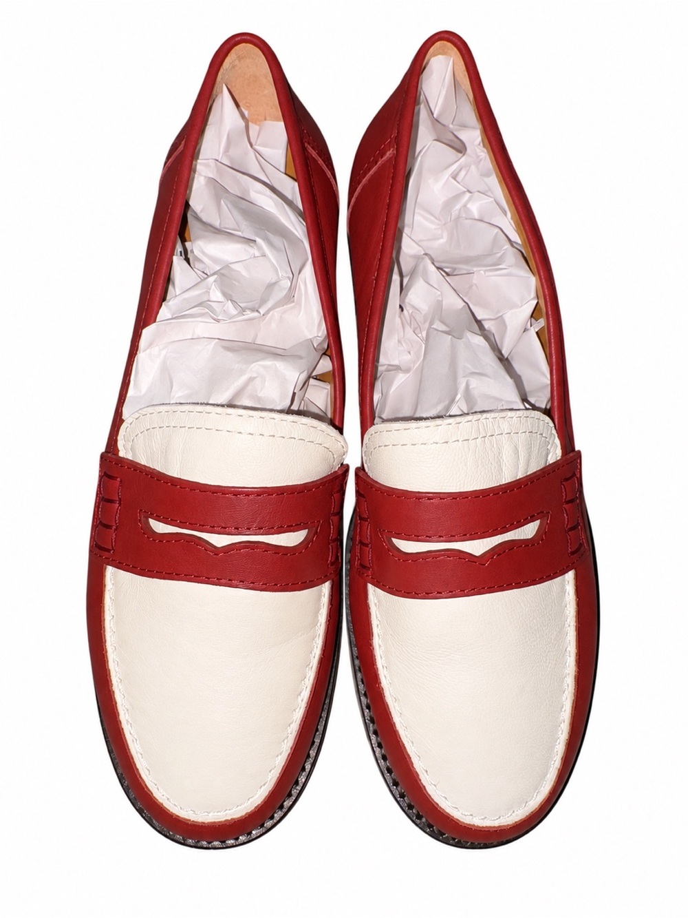 NEW Sézane Andrea Loafers crafted in a two-tone terracotta and ecru 7 - Picture 3 of 6
